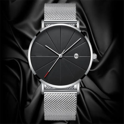 Urban Gear Minimalist Watch Stainless Steel Belt Watches For Man Ultra-Thin Quartz Wristwatch Calendar Date Sales