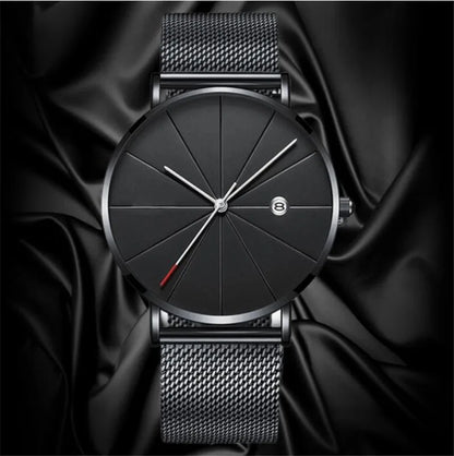 Urban Gear Minimalist Watch Stainless Steel Belt Watches For Man Ultra-Thin Quartz Wristwatch Calendar Date Sales