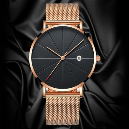 Urban Gear Minimalist Watch Stainless Steel Belt Watches For Man Ultra-Thin Quartz Wristwatch Calendar Date Sales