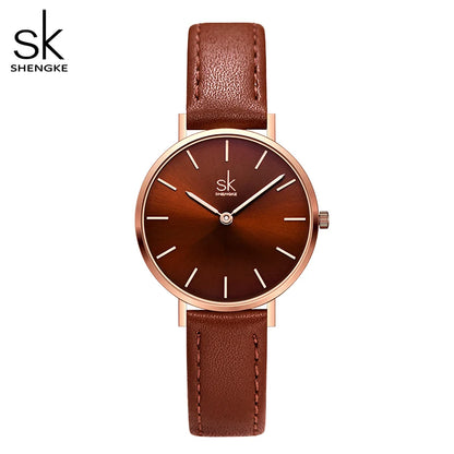 UrbanMuse™ Classic – Minimalist Leather Quartz Watch for Women