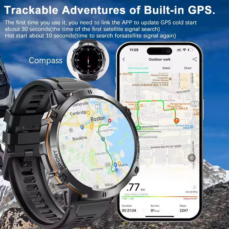 X3 Rugged Outdoor Smartwatch — 1000 mAh
