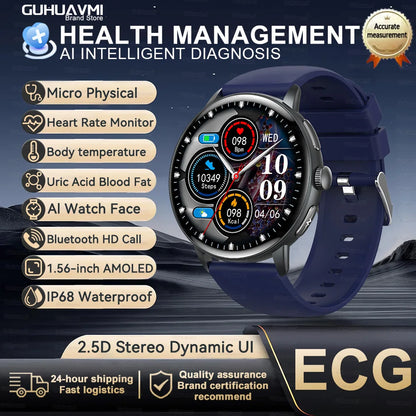 2025 AI Health Smartwatch — Body Fat ECG + PPG BP SpO