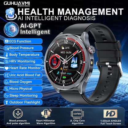 2025 AI Health Smartwatch Body Fat ECG PPG BP SpO₂