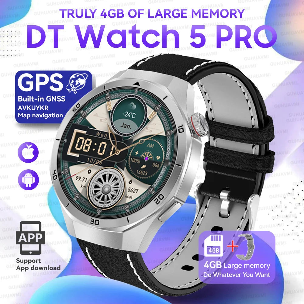 Urban Gear  2025 New Watch DT5pro Smart Watch Men 4GB Memory GPS Google Maps App Store Video