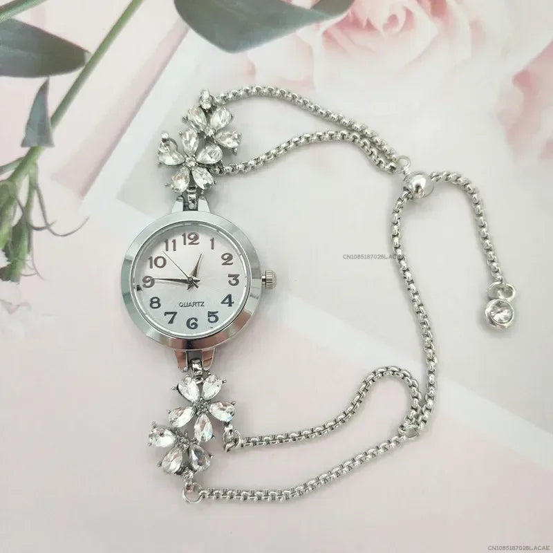 Women's Fashion Light Luxury Quartz Bracelet Watch Waterproof Premium Exquisite Violet Crystal Female's Watches