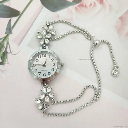 Women's Fashion Light Luxury Quartz Bracelet Watch Waterproof Premium Exquisite Violet Crystal Female's Watches