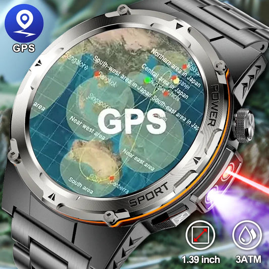 2025 New T-Rex 3 GPS Track Smart Watch Men 3ATM Waterproof UV Infrared 1.39-inch NFC Bluetooth Call Heart Rate Sport Smart Watch