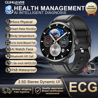 2025 AI Health Smartwatch — Body Fat ECG + PPG BP SpO
