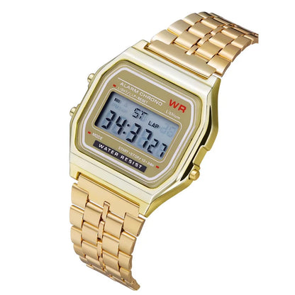 F91W Non-Waterproof Steel Band Watch For Women, Men,