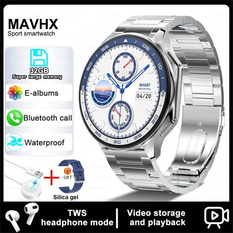 2025 AMOLED Smartwatch — 32GB HD Screen BT Call