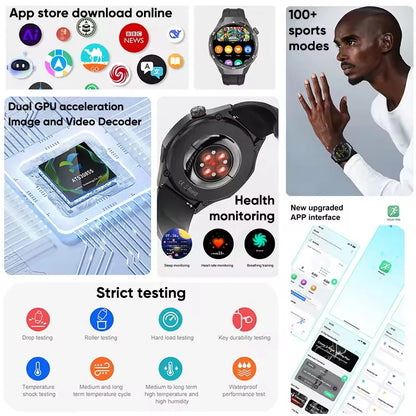 Urban Gear  2025 New Watch DT5pro Smart Watch Men 4GB Memory GPS Google Maps App Store Video