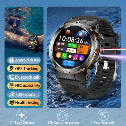 2025 New T-Rex 3 GPS Track Smart Watch Men 3ATM Waterproof UV Infrared 1.39-inch NFC Bluetooth Call Heart Rate Sport Smart Watch