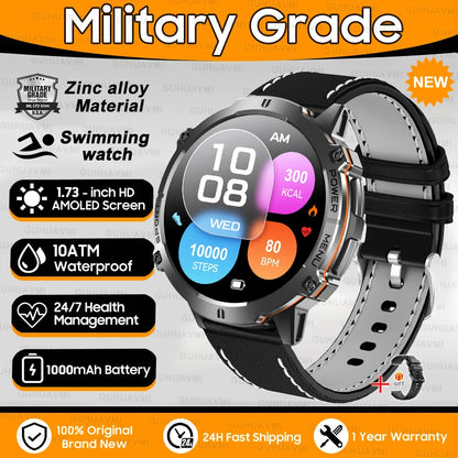 Outdoor Military Smartwatch — 1.73 AMOLED 10 ATM 1000 mAh