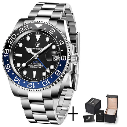 2024 New PAGANI DESIGN Luxury Men Mechanical Watches Stainless Steel GMT Watch Top Brand Sapphire Glass