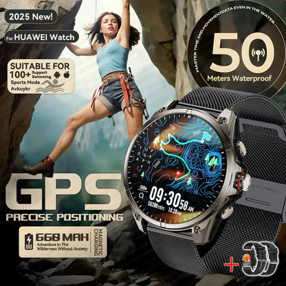 Urban Gear 2025 New Premium GPS Smart Watch Outdoor Altimeter Barometer AMOLED Screen Built-in