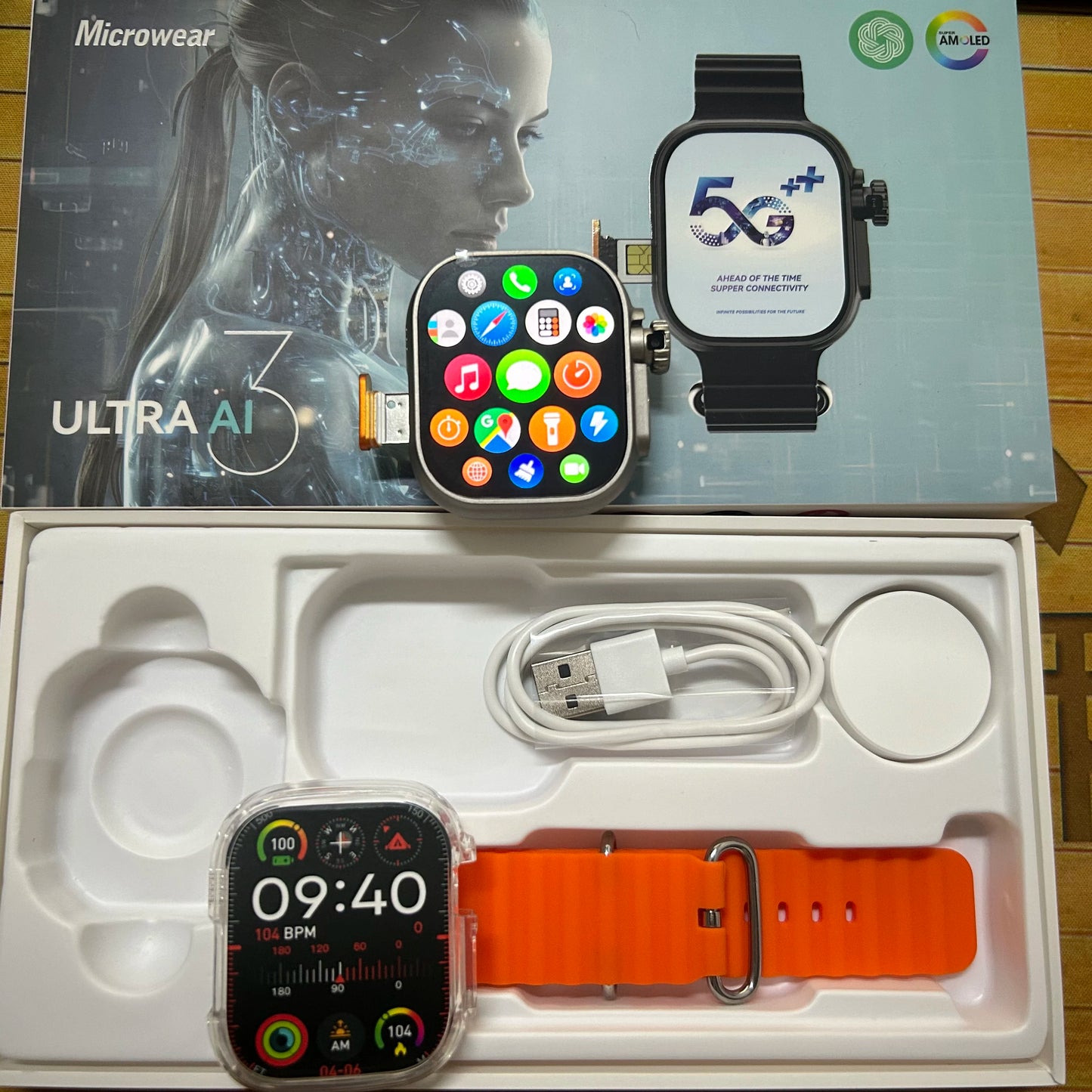 Ultra Ai3 Smartwatch 5G 180° Rotating Camera Google Play GPS WIFI 2.2inch Smartwatch Men