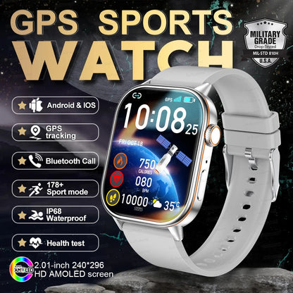 2025 New For Huawei GPS 2.01" HD AMOLED Screen Ultra NFC Series Smart Watch Men Heart Rate BT Call Fitness Smart Bracelet ladies