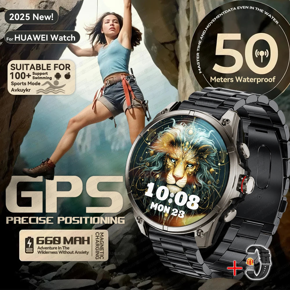 Urban Gear 2025 New Premium GPS Smart Watch Outdoor Altimeter Barometer AMOLED Screen Built-in