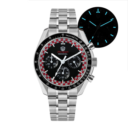 Watchdives WD1863 Chronograph Watch VK63 Quartz Movement Bubble Sapphire Crystal 10Bar Waterproof Luminous 39mm Vintage Watches