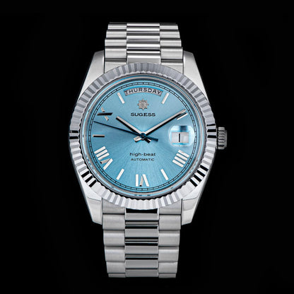 2023 New Sugess Watch of Men 40mm Day Date Automatic Dandong SL3034 Movement Retro Mechanical Wristwatch Sapphire Glass Golden