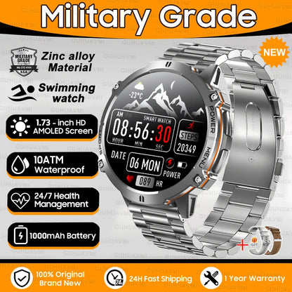 Outdoor Military Smartwatch — 1.73 AMOLED 10 ATM 1000 mAh