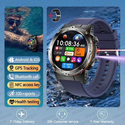 2025 New T-Rex 3 GPS Track Smart Watch Men 3ATM Waterproof UV Infrared 1.39-inch NFC Bluetooth Call Heart Rate Sport Smart Watch