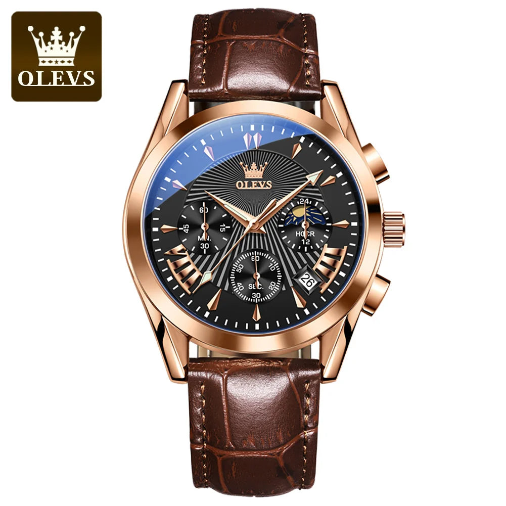 Urban Gear  Men’s Luxury Quartz Watch – Waterproof, Leather Strap