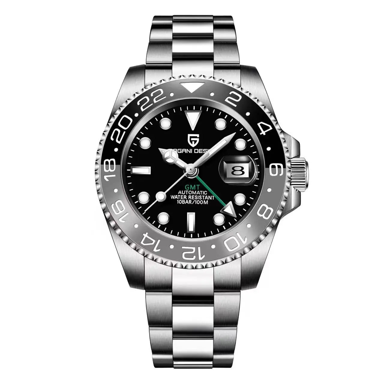 2024 New PAGANI DESIGN Luxury Men Mechanical Watches Stainless Steel GMT Watch Top Brand Sapphire Glass