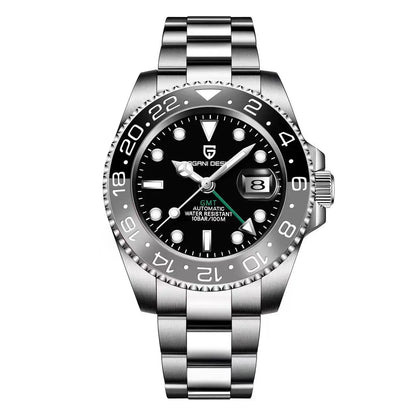 2024 New PAGANI DESIGN Luxury Men Mechanical Watches Stainless Steel GMT Watch Top Brand Sapphire Glass