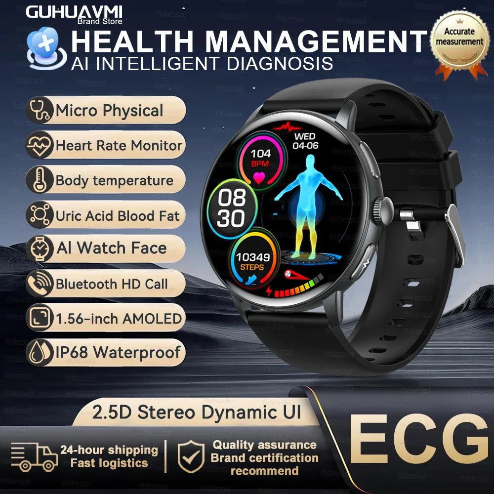 2025 AI Health Smartwatch — Body Fat ECG + PPG BP SpO