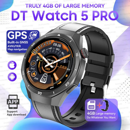 Urban Gear  2025 New Watch DT5pro Smart Watch Men 4GB Memory GPS Google Maps App Store Video
