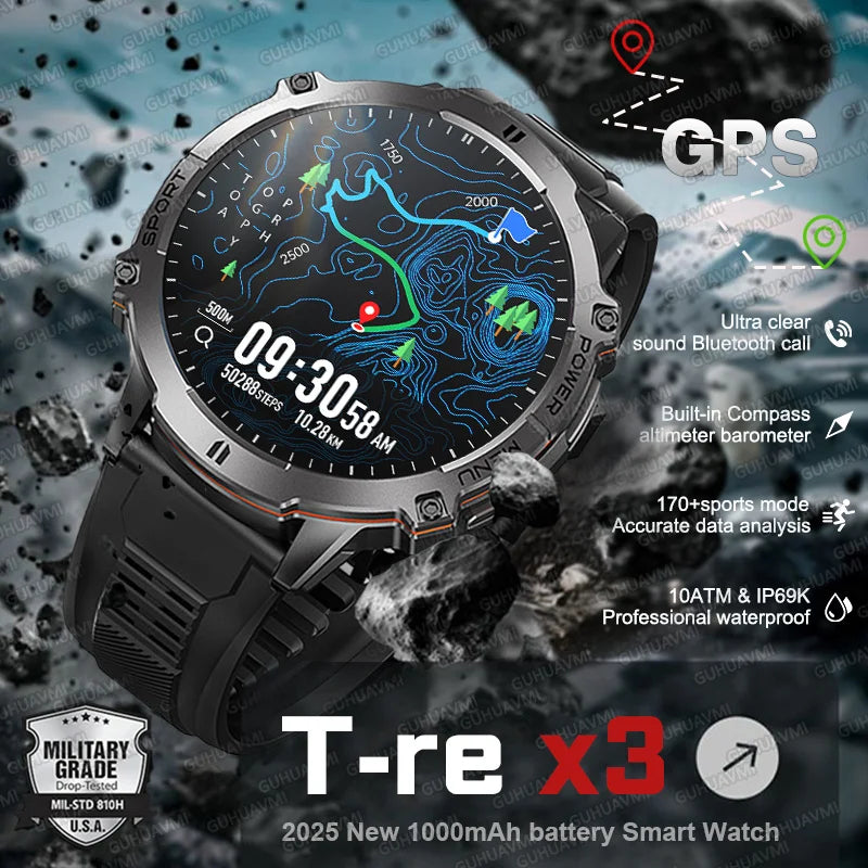 TRex 3 Ultra Smartwatch 1000mAh waterproof GPS
