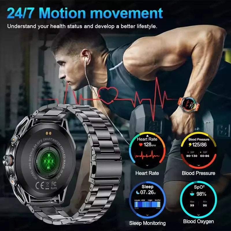 New TREX3 Military 1.75inch HD SmartWatch Men 10ATM