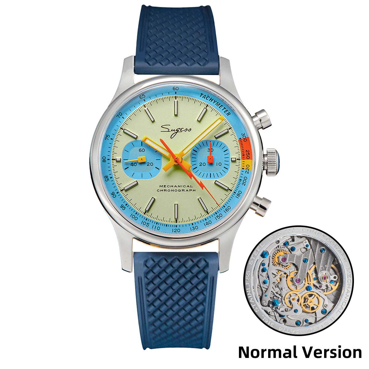 Sugess Men Mechanical Chronograph Seagull ST19