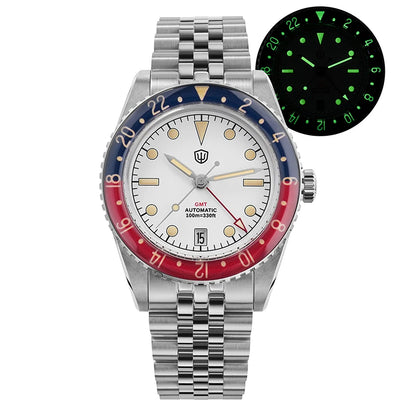 Watchdives WD6542 Watch NH34 Mechanical Movement Bubble Domed Sapphire Crystal BGW9 Luminous 10Bar