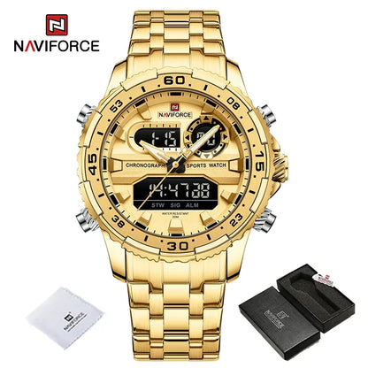 NAVIFORCE NF9234 Original Trend Brand LCD Display Analog Digital Quartz Man Luminous Wristwatch