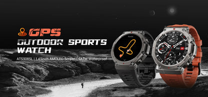 2025 New Military Bluetooth Call Smart Watch Built-in GPS Compass Barometric Altimeter 10ATM Waterproof Sports Smartwatches Men