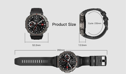 2025 New Military Bluetooth Call Smart Watch Built-in GPS Compass Barometric Altimeter 10ATM Waterproof Sports Smartwatches Men