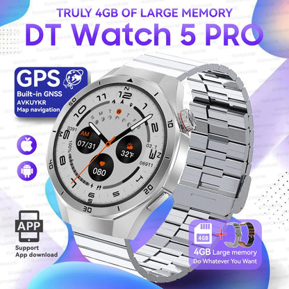 Urban Gear  2025 New Watch DT5pro Smart Watch Men 4GB Memory GPS Google Maps App Store Video