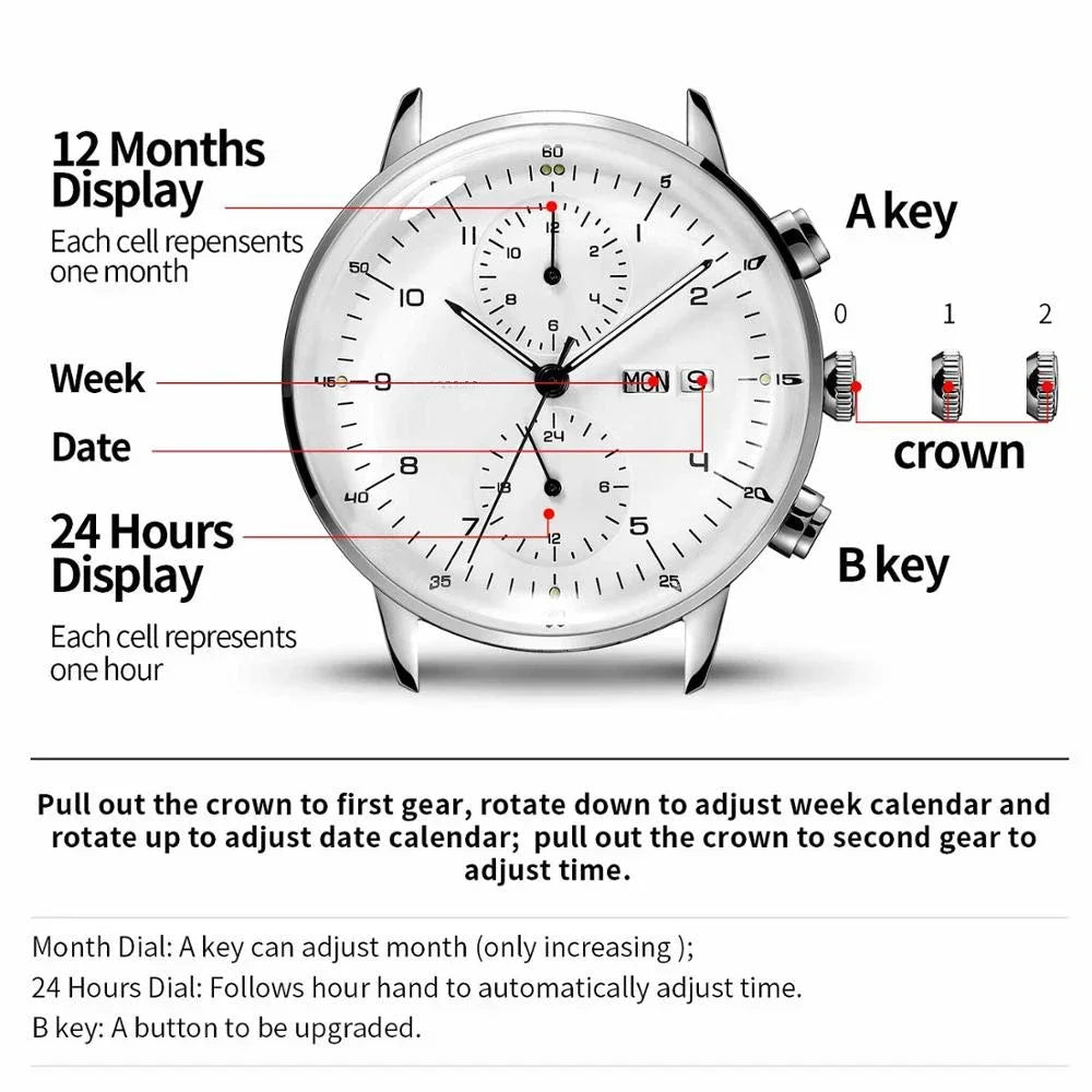 Mens Fashion Mechanical Watches Business Automatic Wristwatch Stainless Steel Luminous Designer 2023