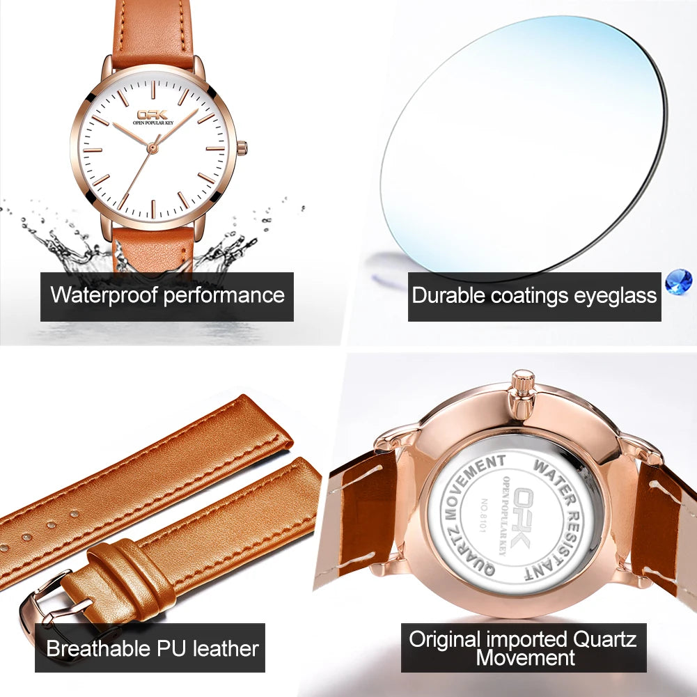 Urban Gear OPK 8101 Original Quartz Watch For Women Waterproof Leather Strap