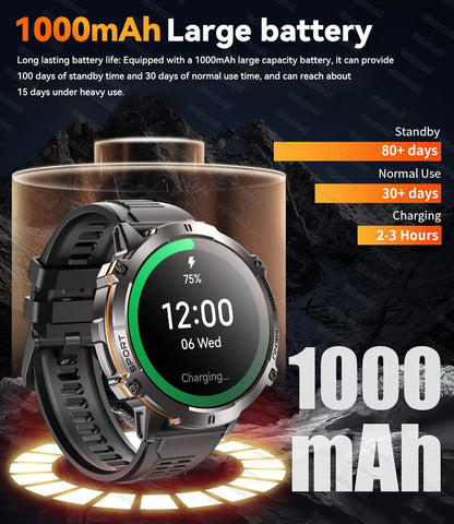 2025 Men’s Tactical Smart Watch