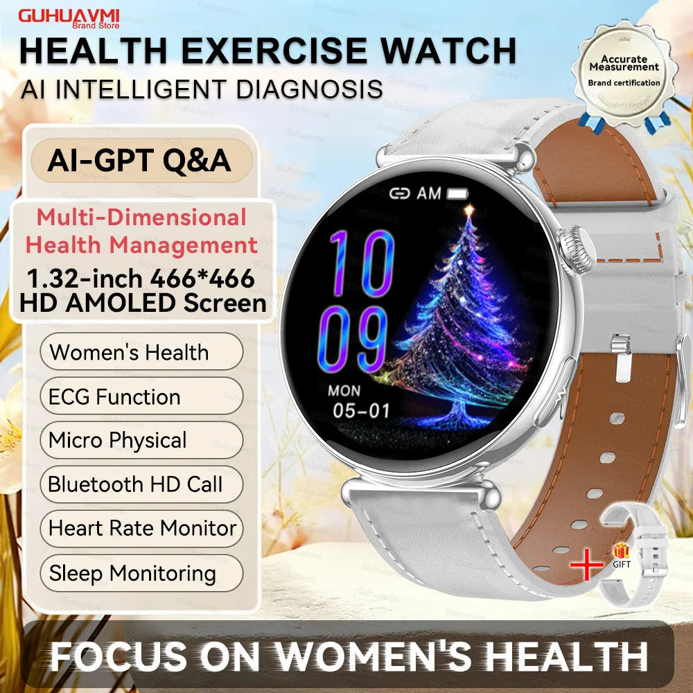 Slim Womens Health Smartwatch ECG with BP AMOLED Call Support