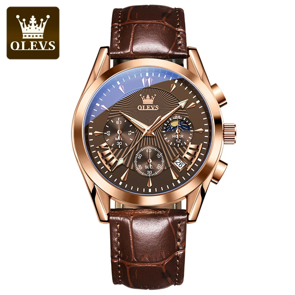 Urban Gear  Men’s Luxury Quartz Watch – Waterproof, Leather Strap