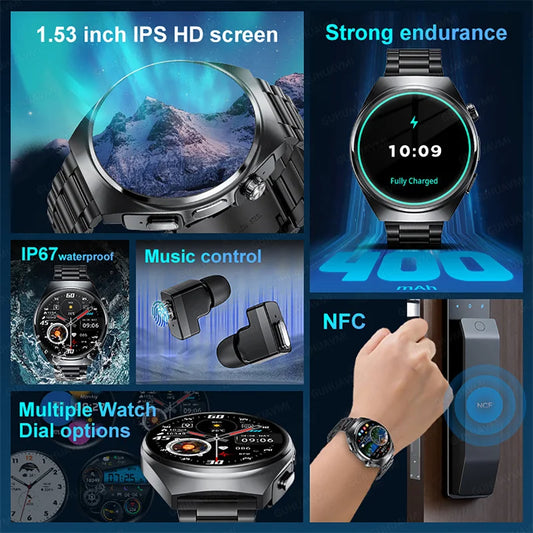 2in1 Smartwatch TWS Earbuds HR & SpO Bluetooth