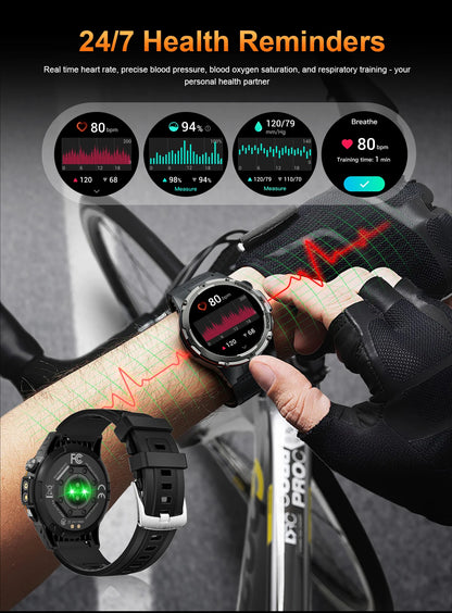 2025 New T-Rex 3 GPS Track Smart Watch Men 3ATM Waterproof UV Infrared 1.39-inch NFC Bluetooth Call Heart Rate Sport Smart Watch