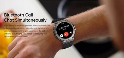 2025 New Military Bluetooth Call Smart Watch Built-in GPS Compass Barometric Altimeter 10ATM Waterproof Sports Smartwatches Men