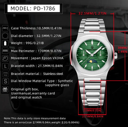 PD1786 Womens MoonPhase Quartz