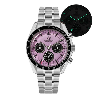 Watchdives WD1863 Chronograph Watch VK63 Quartz Movement Bubble Sapphire Crystal 10Bar Waterproof Luminous 39mm Vintage Watches