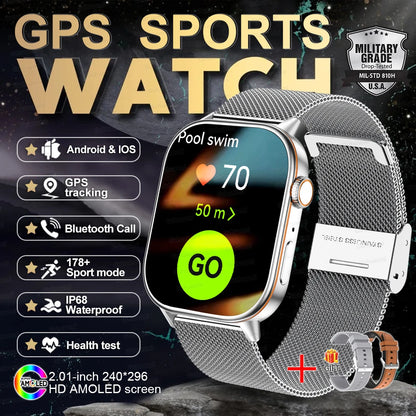2025 New For Huawei GPS 2.01" HD AMOLED Screen Ultra NFC Series Smart Watch Men Heart Rate BT Call Fitness Smart Bracelet ladies